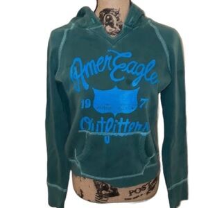 American Eagle Outfitters Green Blue Hoodie M